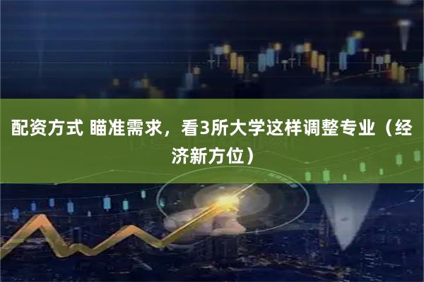 配资方式 瞄准需求，看3所大学这样调整专业（经济新方位）